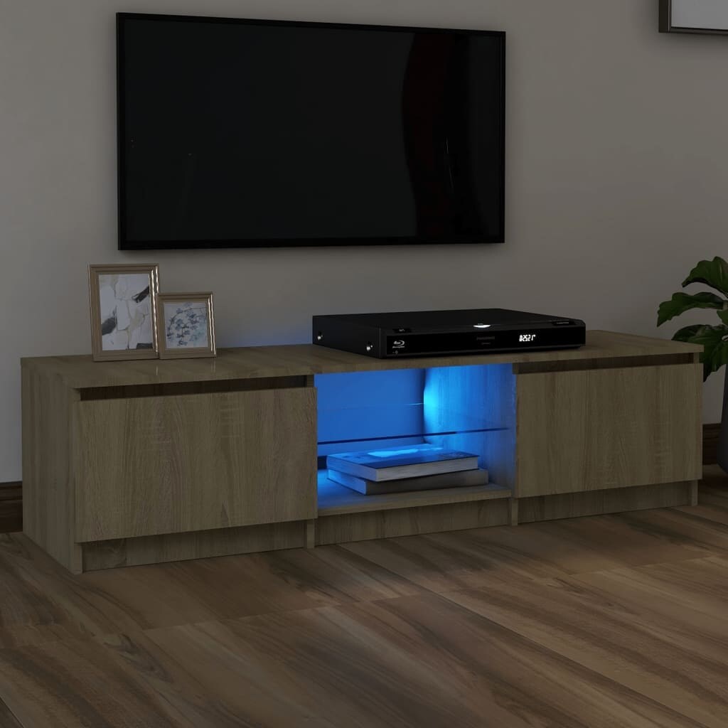 TV Cabinet with LED Lights Sonoma Oak 55.1