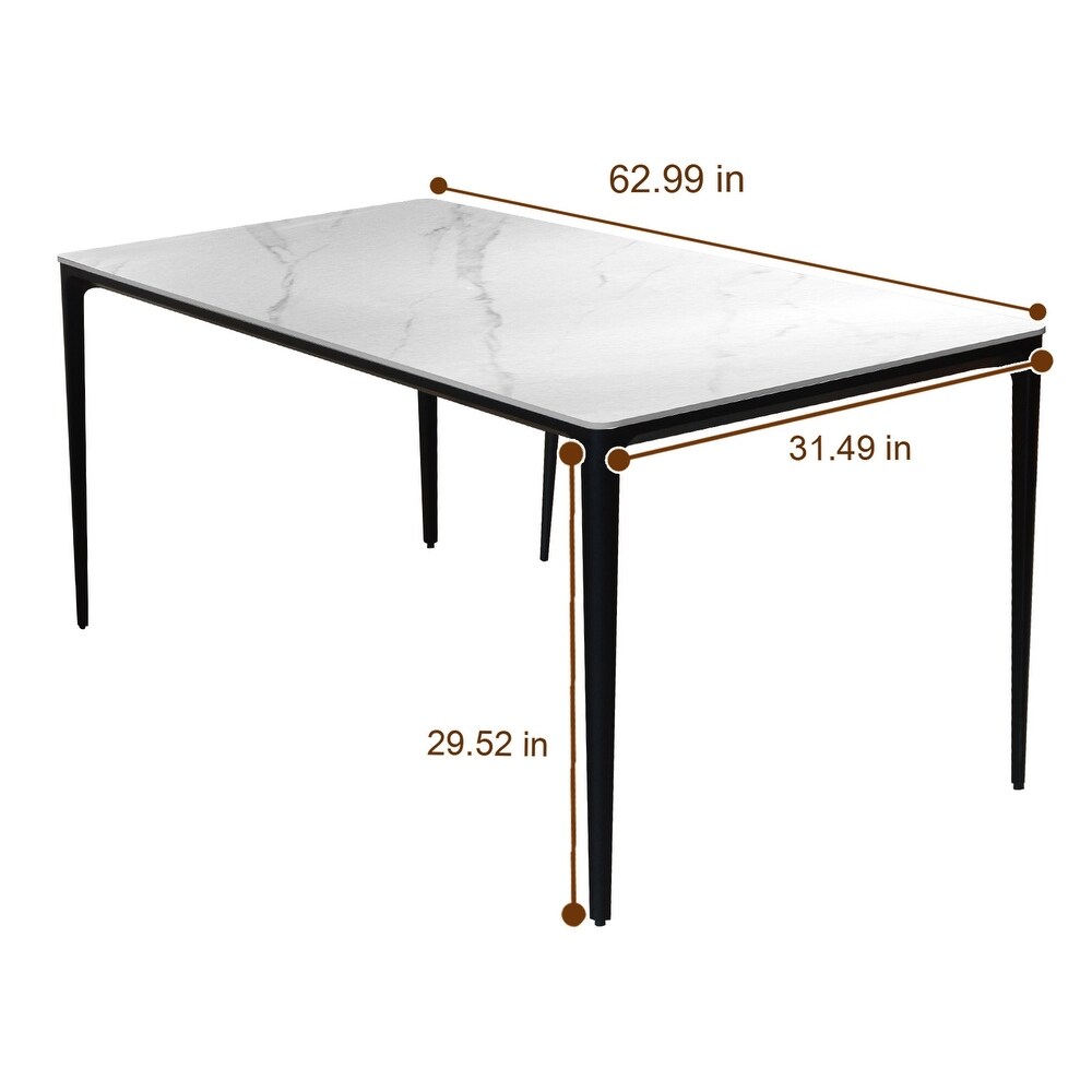 Dining Table Sintered Stone Marble Dining Table Porcelain Table top Sturdy legs Aluminium oy legs Table