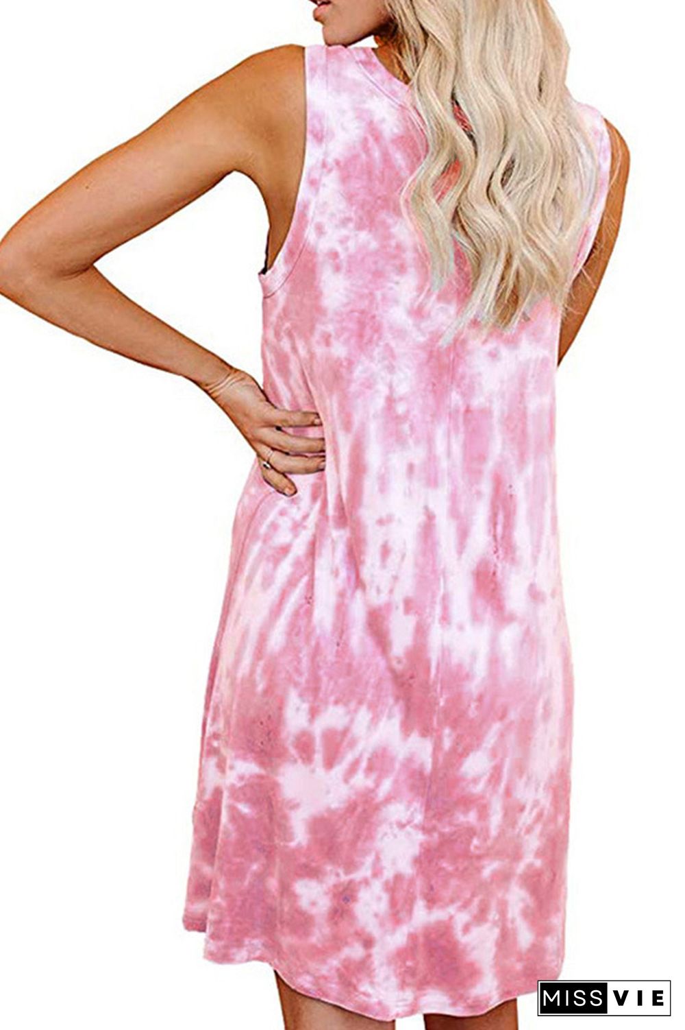 Tie Dye Print Sleeveless Tank Dress