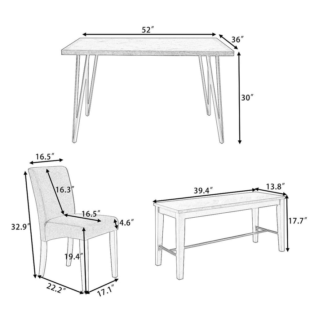 Dining Table Set for 6 / 52\