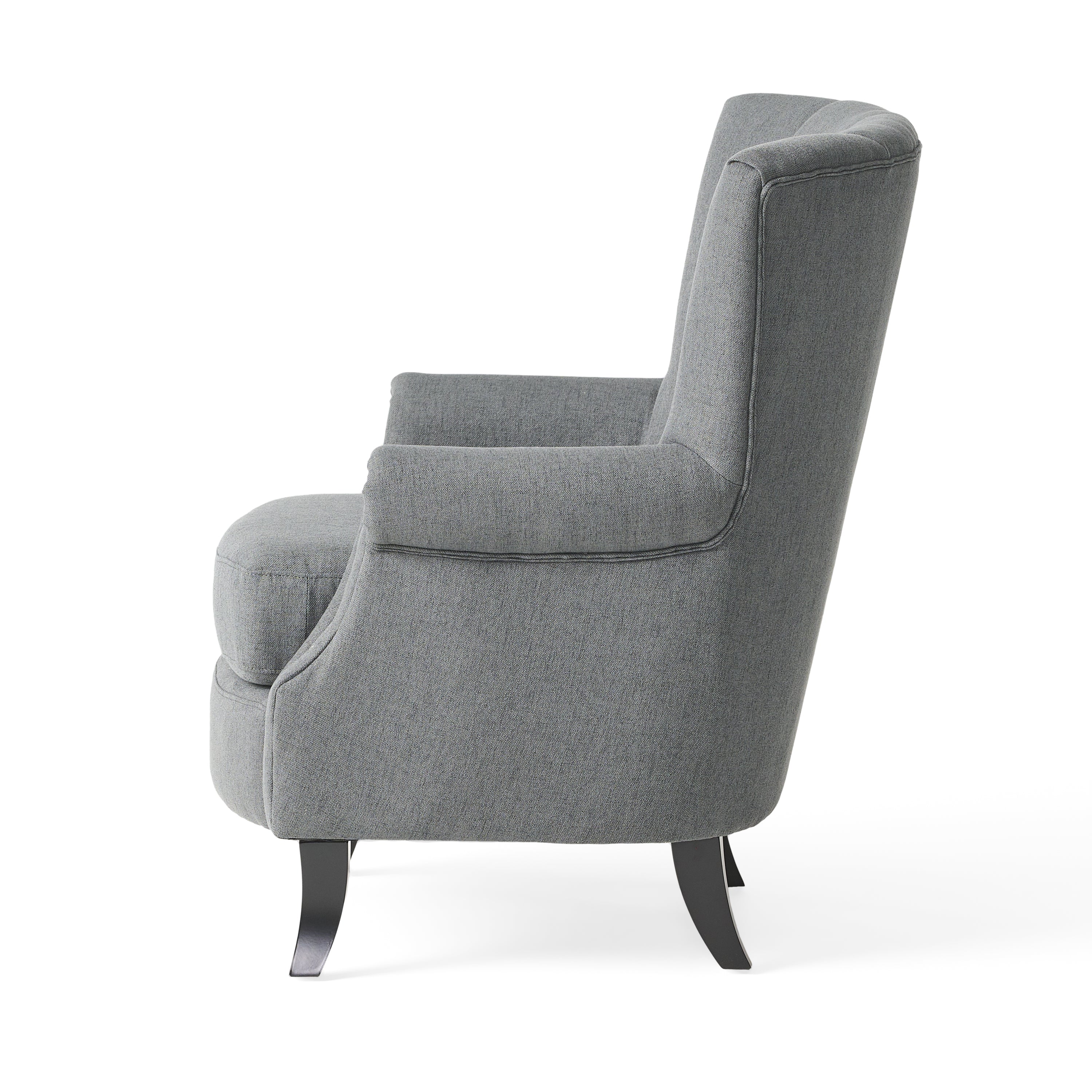 Ezra Contemporary Channel Stitch Upholstered Fabric Club Chair