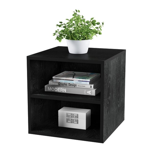 Hastings Home 2-Shelf Cube End Table - 15.75