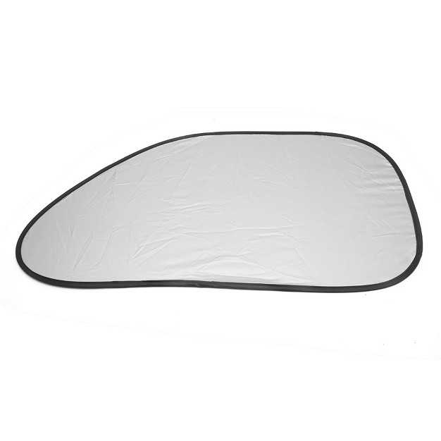 Unique Bargains Window Foldable Visor Cover Heat Insulation Silver Coated Nylon Automotive Sunshades Black Silver 2 Pcs