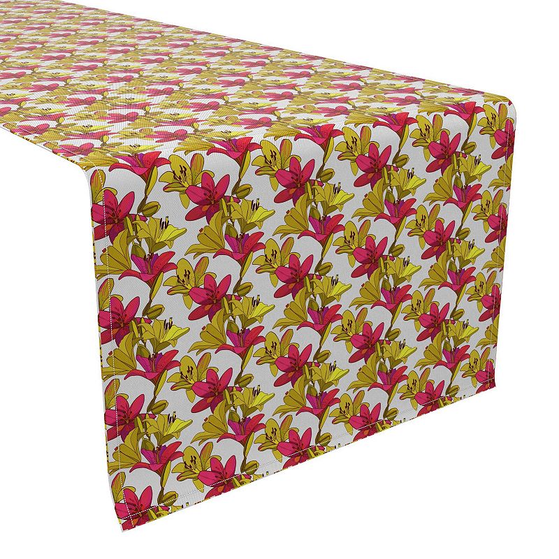 Table Runner， 100% Cotton， 16x108， Floral 87