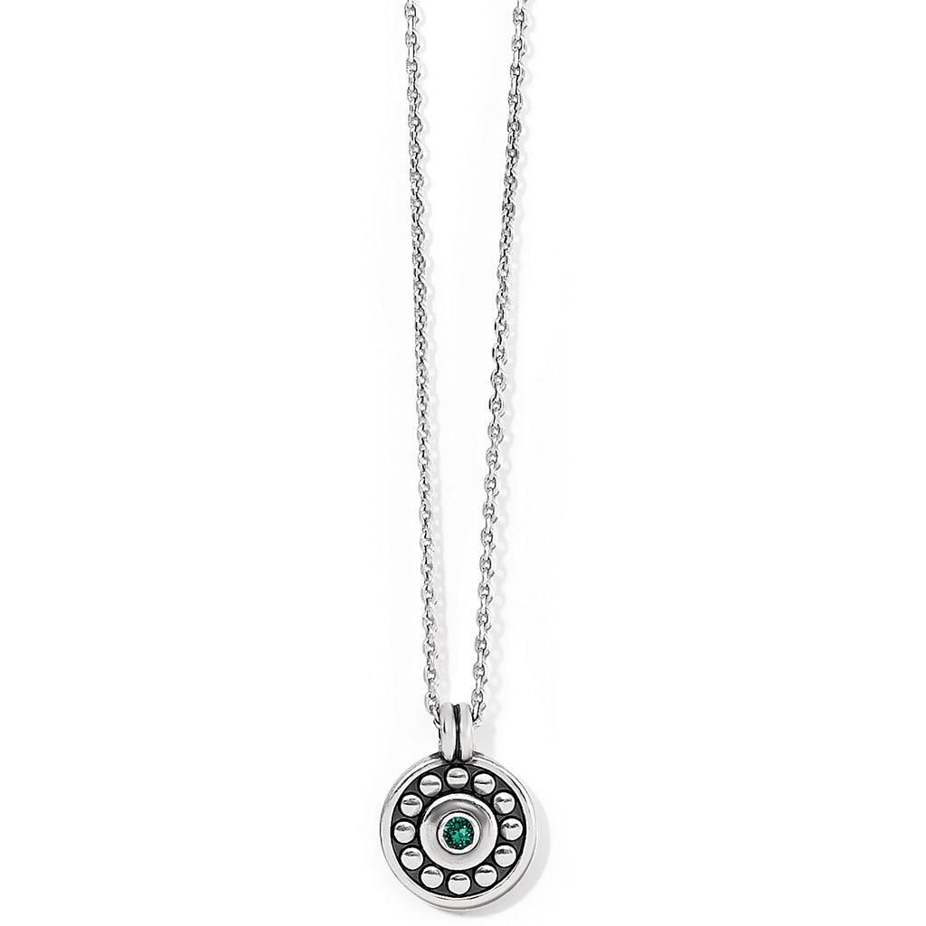 Brighton  Pebble Dot Medali Petite Reversible Necklace in Emerald (May)