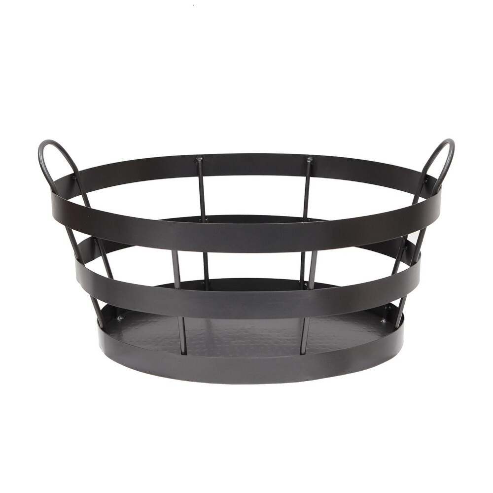 Minuteman International Shaker Log Bin Basket w/Handles  23 Inch Long  Graphite