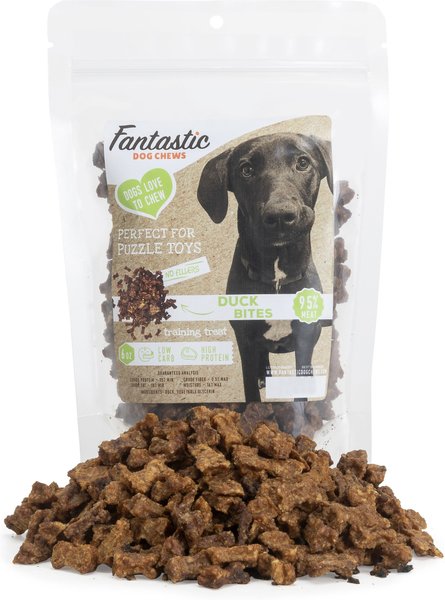 Fantastic Dog Chews 95% Duck Bites Dog Treats， 6-oz bag