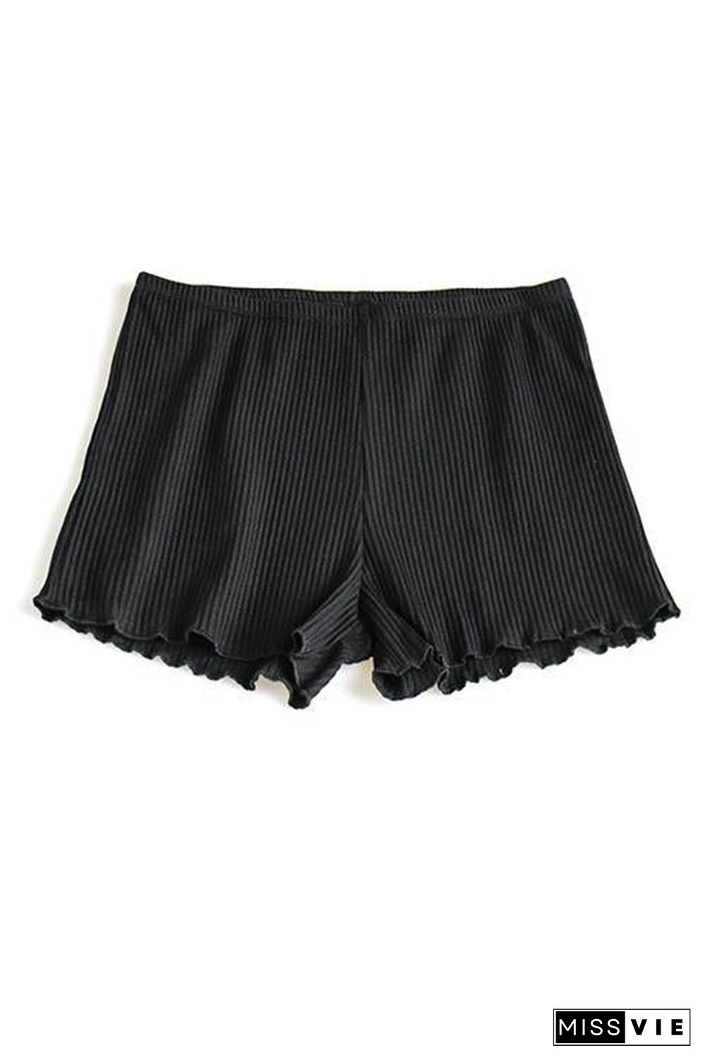 Solid Ruffles Shorts