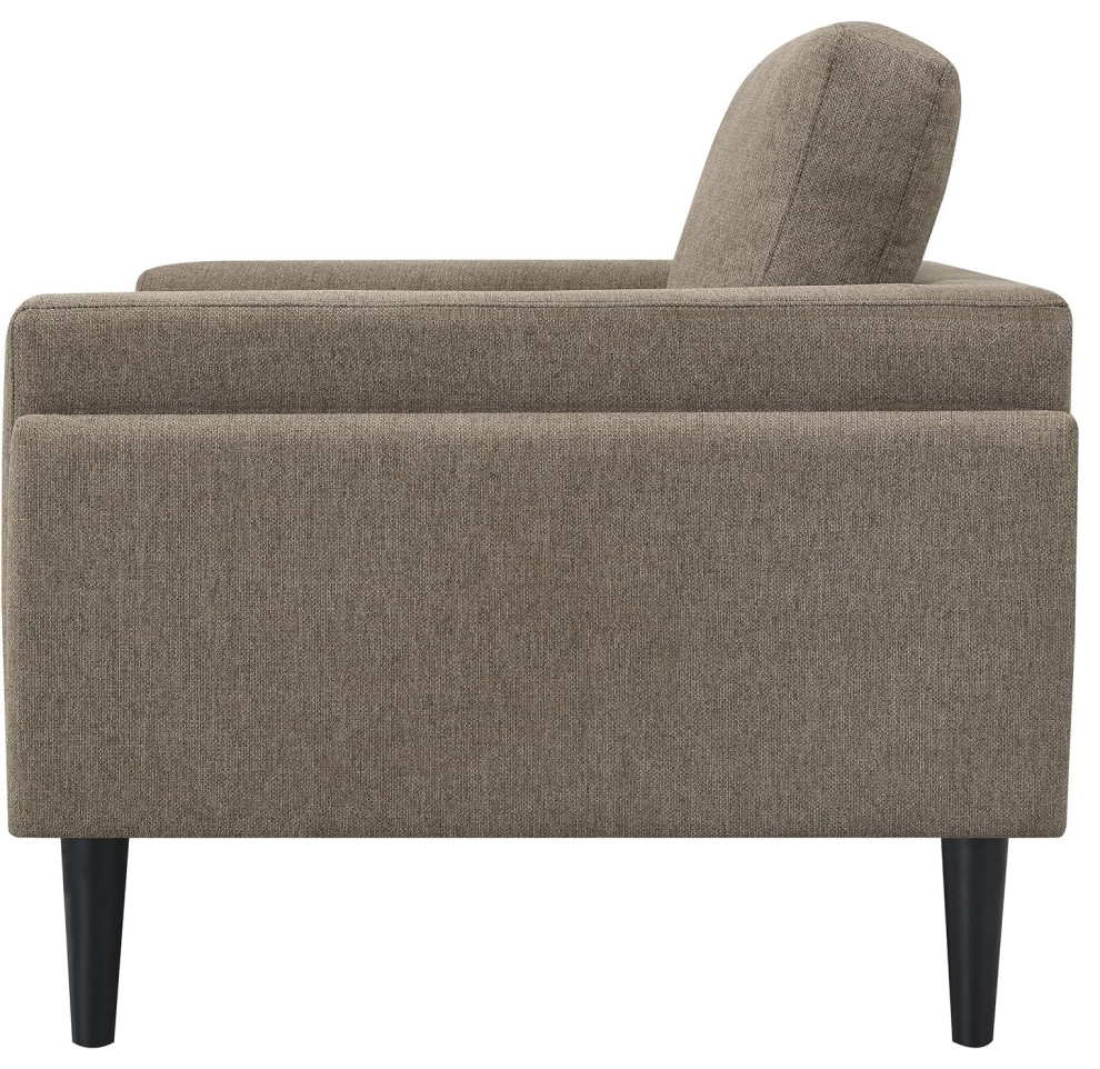 Modern Accent Chair  Oversized Padded Seat With Reversible Back Cushion  Brown   Modern   Accent Chests And Cabinets   by Decor Love  Houzz