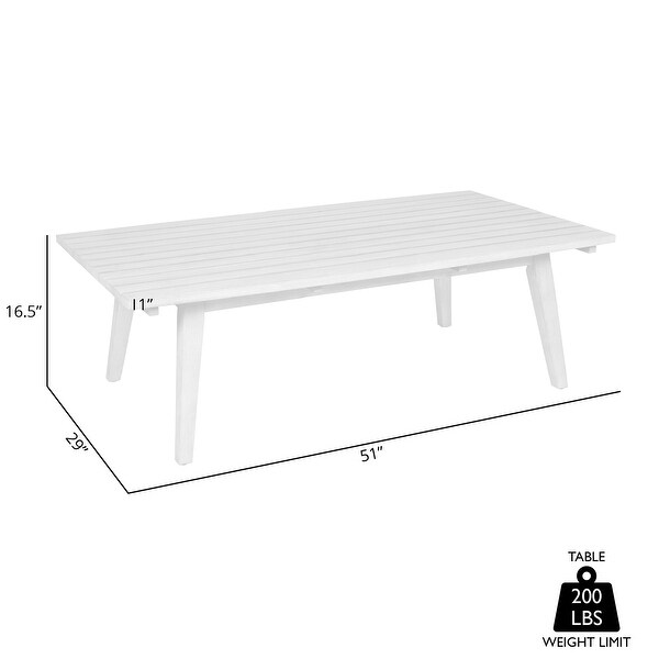 Cypress Outdoor Patio Coffee Table in Blonde Eucalyptus Wood