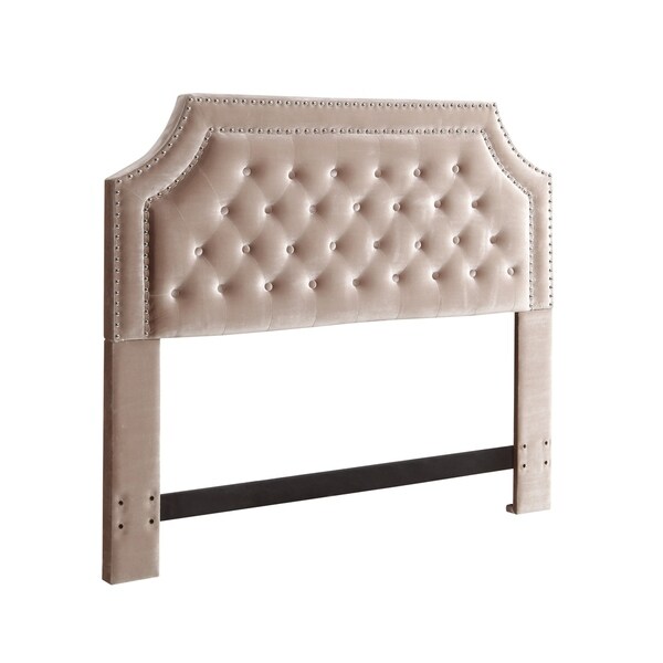 Chic Home Leda Velvet Upholstered Button-tufted Double-row Headboard - - 21539681