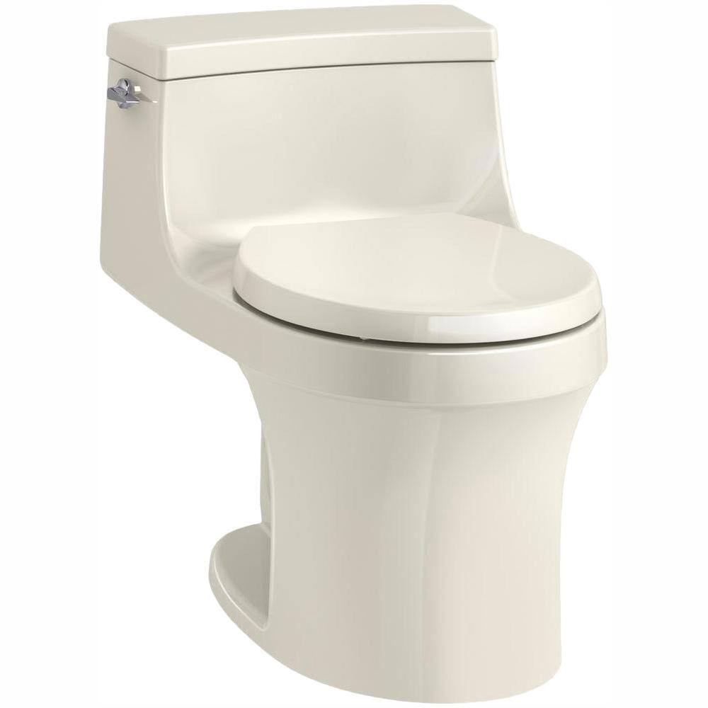 KOHLER San Souci 1-piece 1.28 GPF Single Flush Round Toilet in Biscuit K-4007-96