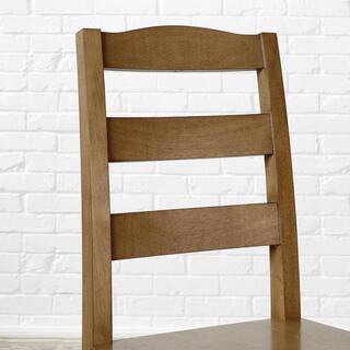 StyleWell Patina Oak Finish Dining Chair with Ladder Back (Set of 2) (17.72 in. W x 36.77 in. H) SZP006-4