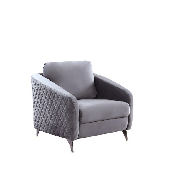 Sofia Gray Velvet Modern Chic Accent Armchair