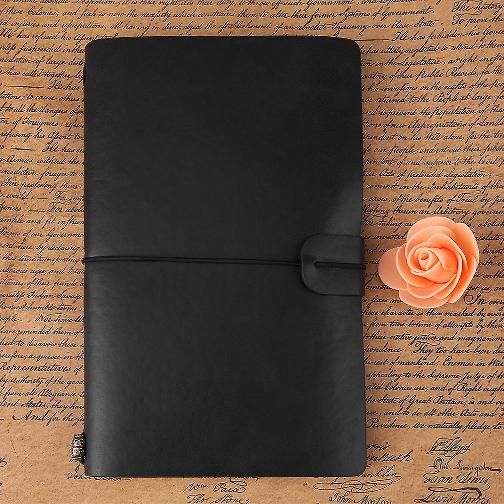 Classic Pu Leather Travel Notebook Personalized Journal Diary Refillable Notepad (black)