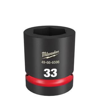 MW SHOCKWAVE 1 in. Drive 33 mm. Standard Impact Socket 49-66-6598