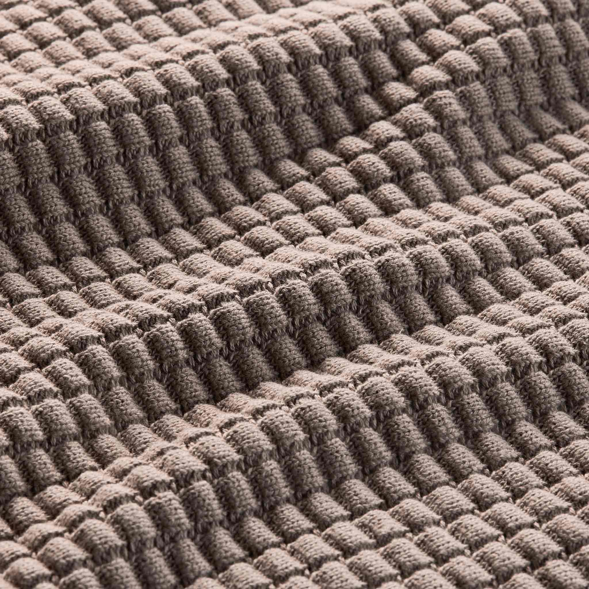 Grid Knit Cotton Throw Blanket