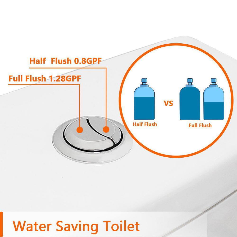 DEERVALLEY DeerValley Ally 12 in Rough in Size 1Piece 08128 GPF Dual Flush Elongated Toilet in White Seat Included