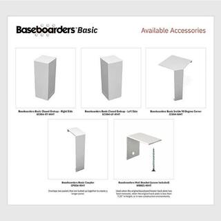 Baseboarders Basic Series 6 ft. Galvanized Steel Easy Slip-On Baseboard Heater Cover Left and Right Endcaps [1] Cover [2] Endcaps BC001-72-EC004 SET-WHT