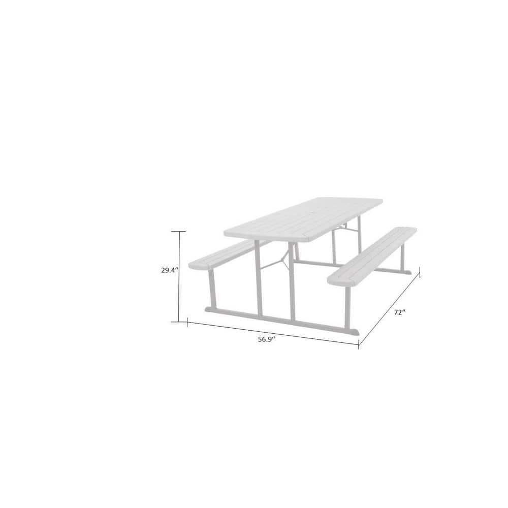 Cosco 6 ft Folding Blow Mold Picnic Table Gray Wood Grain with Brown Legs