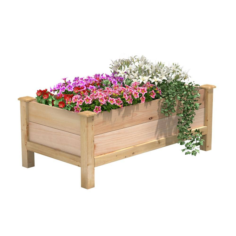 Greenes Fence 48 in. L x 24 in. W x 19 in. H Premium Cedar Elevated Garden Bed RCEV244819P