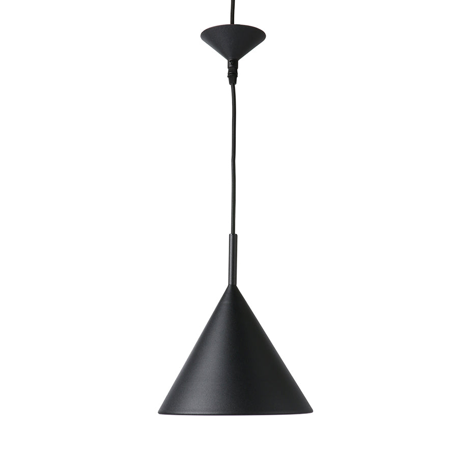 Metal triangle pendant light - black