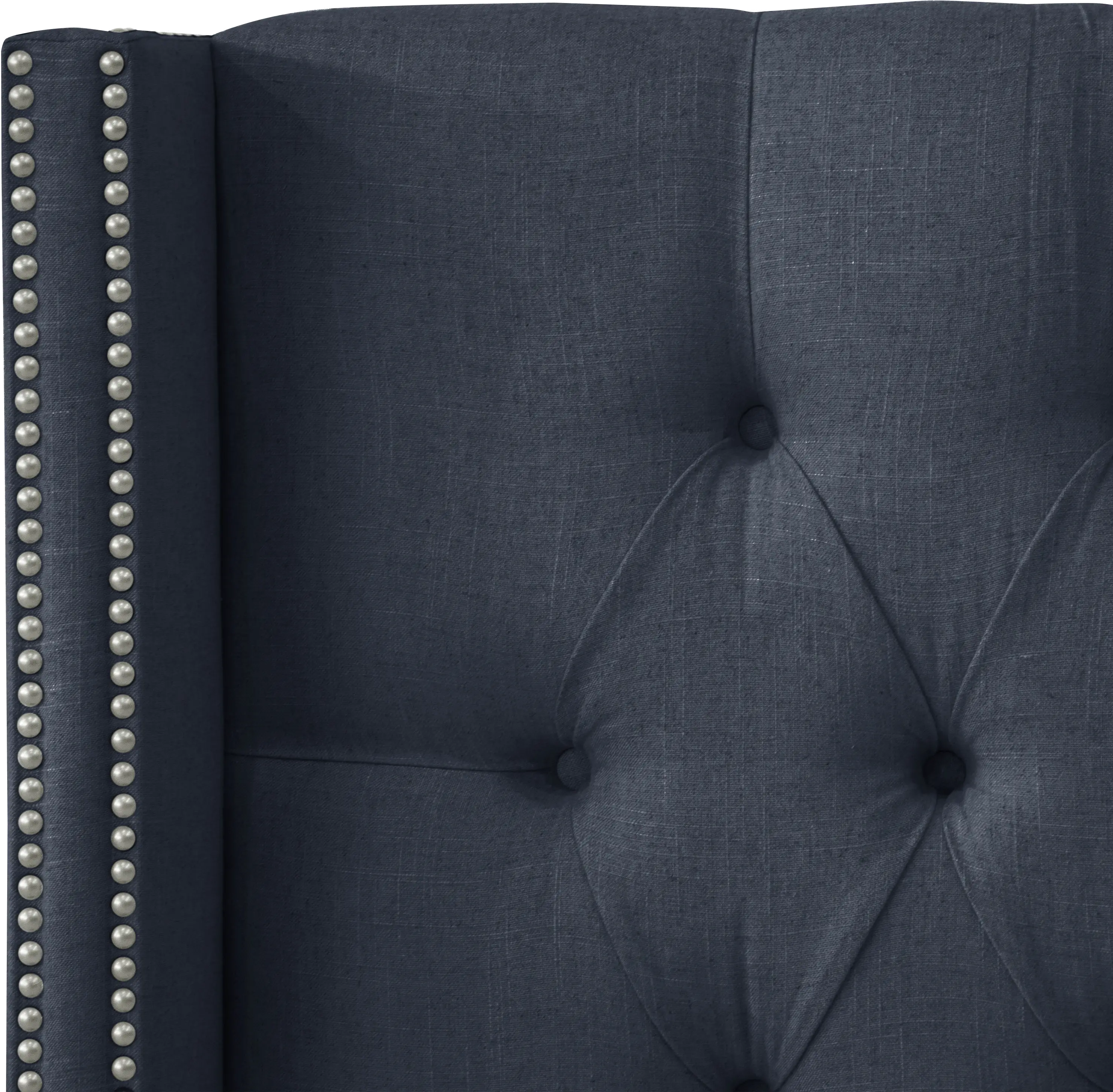 Abigail Navy Blue Diamond Tufted Wingback Full Headboard - Skyline Furniture