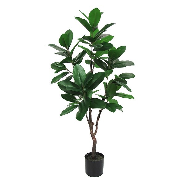 4ft Artificial Magnolia Tree Leaf Tree in Black Pot