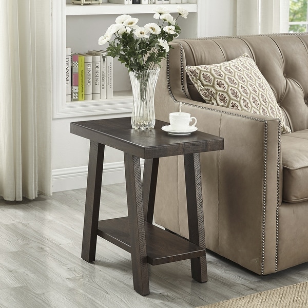 Roundhill Furniture Athens Contemporary Wood Shelf Side Table