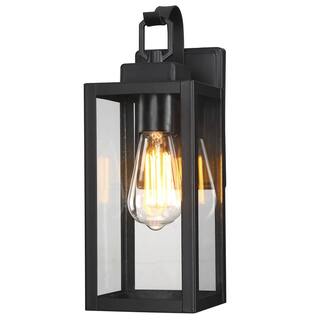 Uixe 1-Light Matte Black Outdoor Wall Lantern Sconce SSINL12151