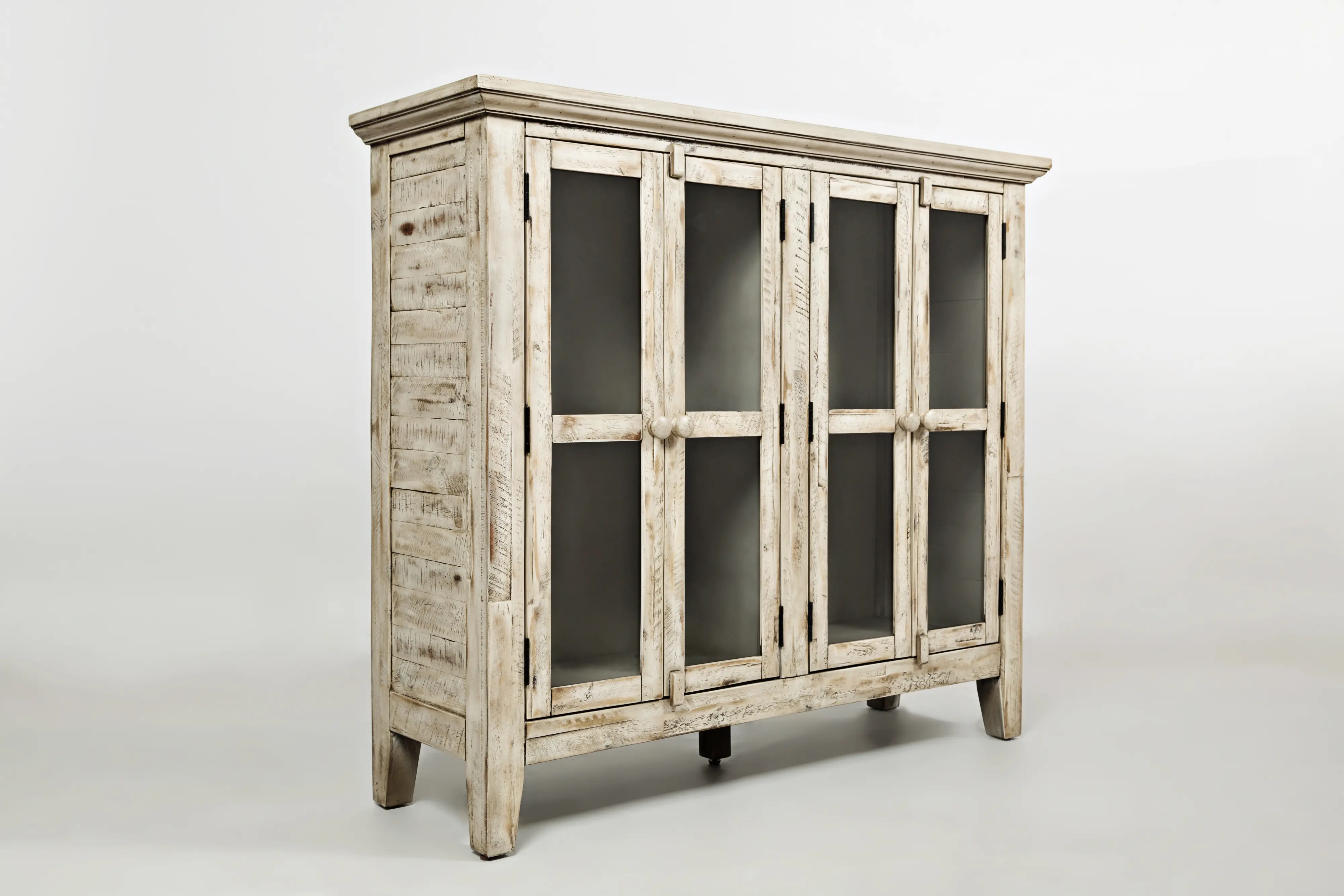 Rustic Shores Cream Scrimshaw Accent Cabinet