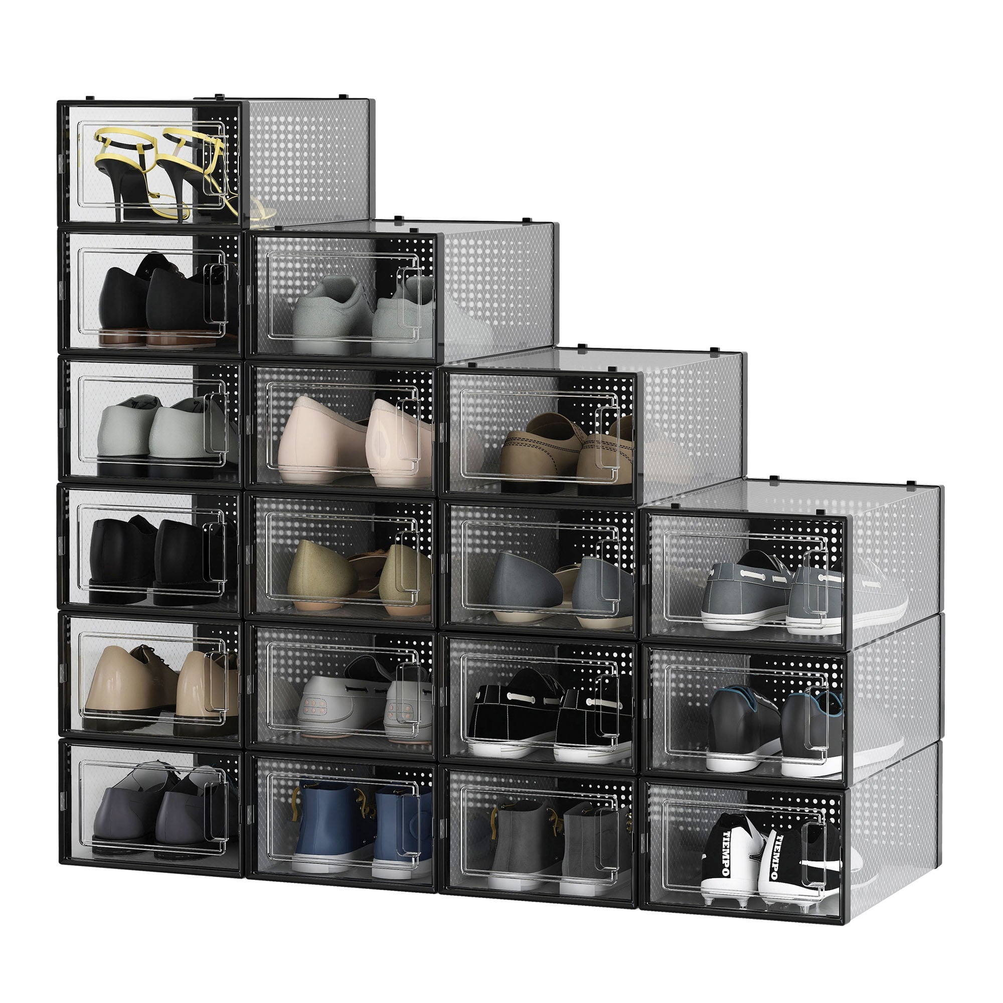 Shoe Storage Box Sneaker Case Stackable Container Organizer Clear 2 6 8 18 Pack