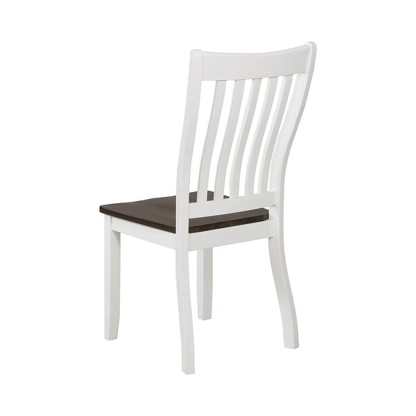 Set of 2 Dining Side Chairs in Espresso and White