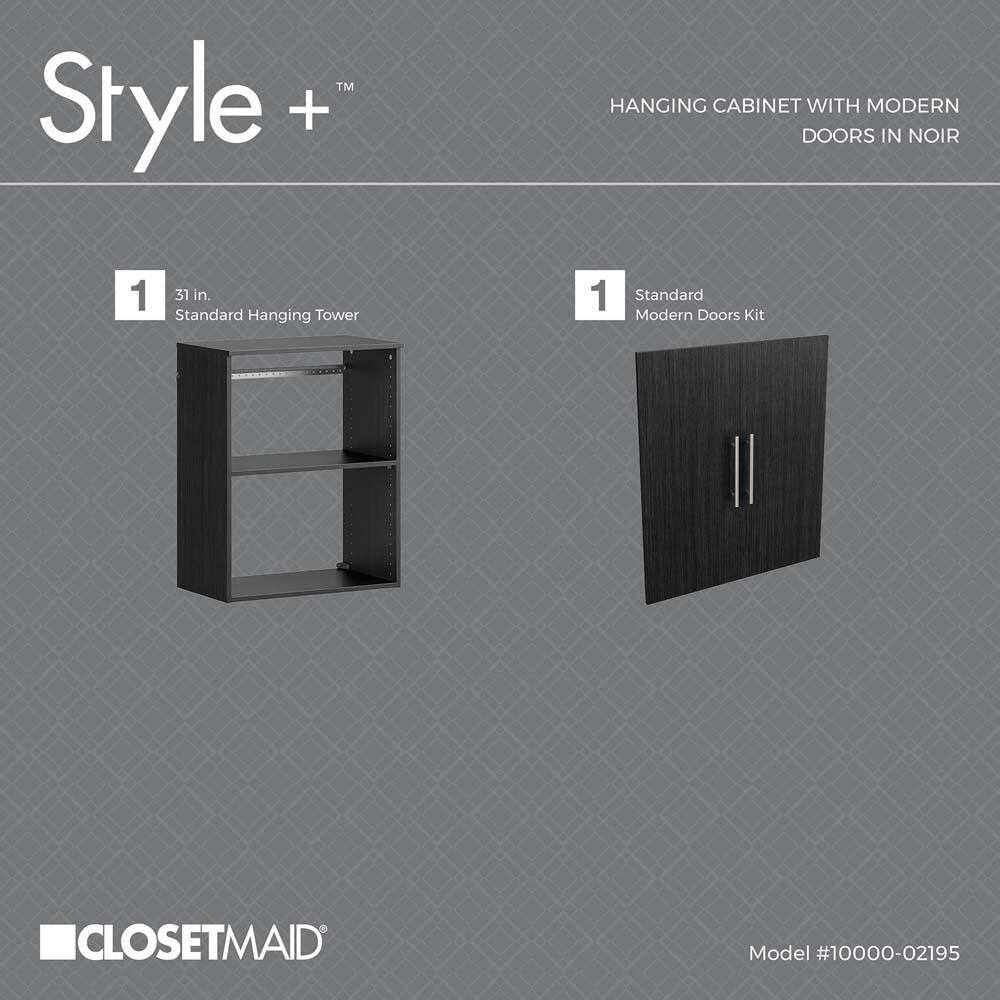 ClosetMaid Style+ 14.59 in. D x 25.12 in. W x 31.28 in. H Noir Laundry Room Floating Cabinet Kit with Modern Doors 10000-02195