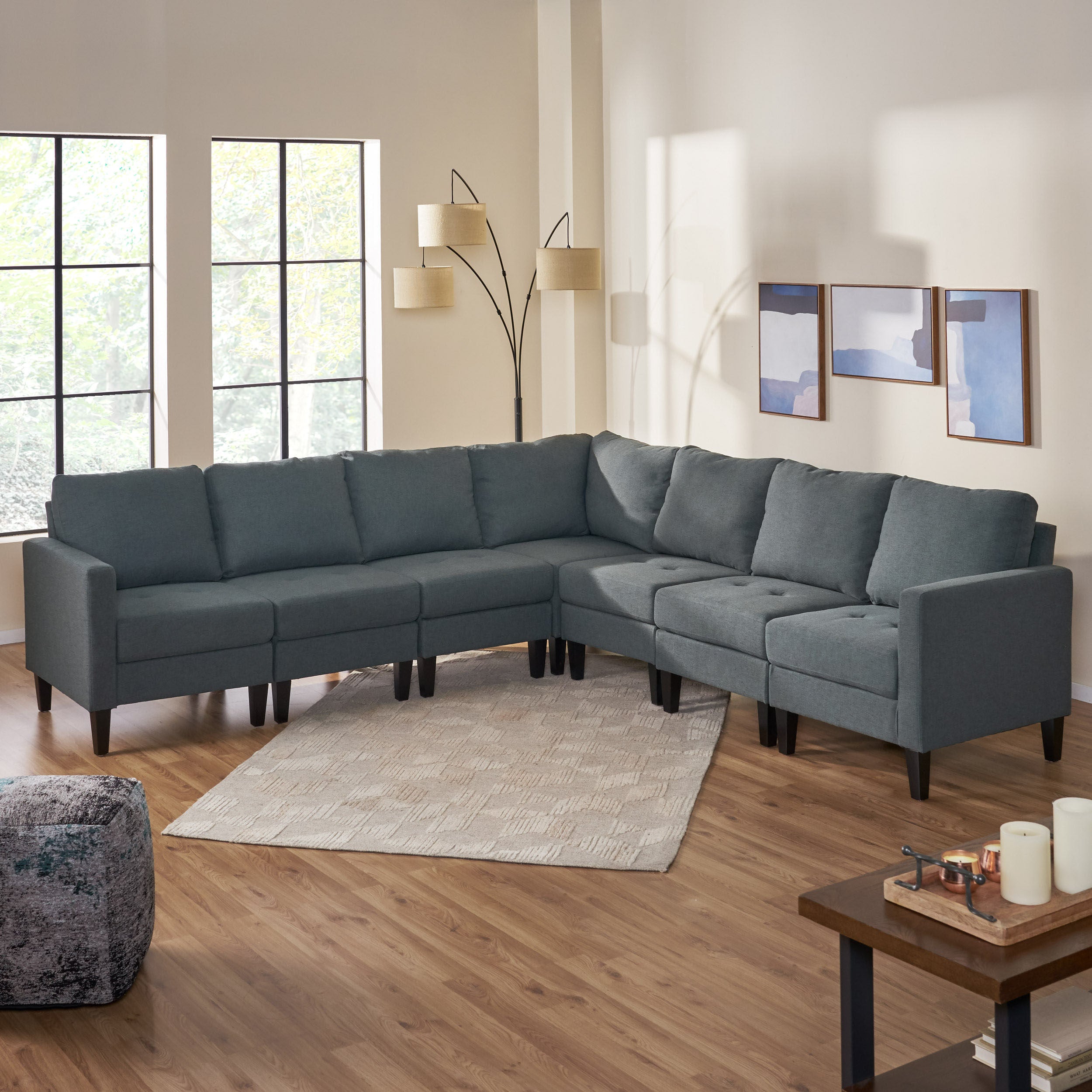 Bridger 7 Piece Versatile Fabric Sectional Couch