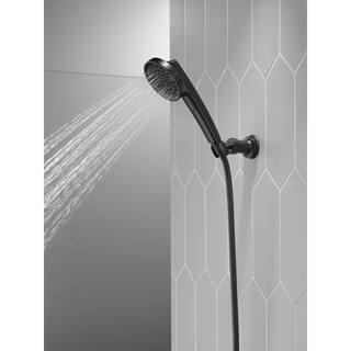 Delta 3-Spray Patterns 1.75 GPM 4.13 in. Wall Mount Handheld Shower Head in Matte Black 55386-BL