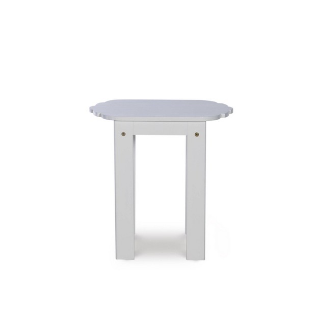 Outdoor Acacia Wood Oval Adirondack Accent Table White Linon