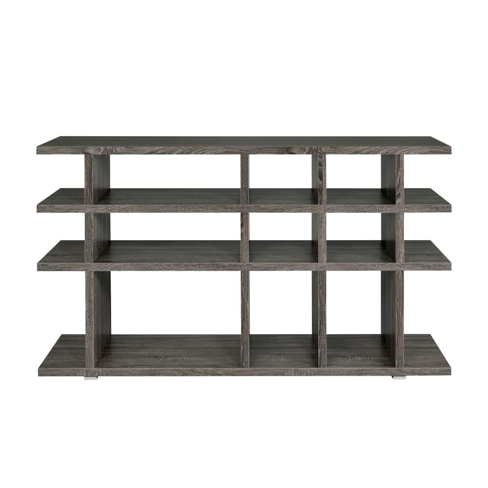 4 Tier Wood Bookcase in Weathered Grey