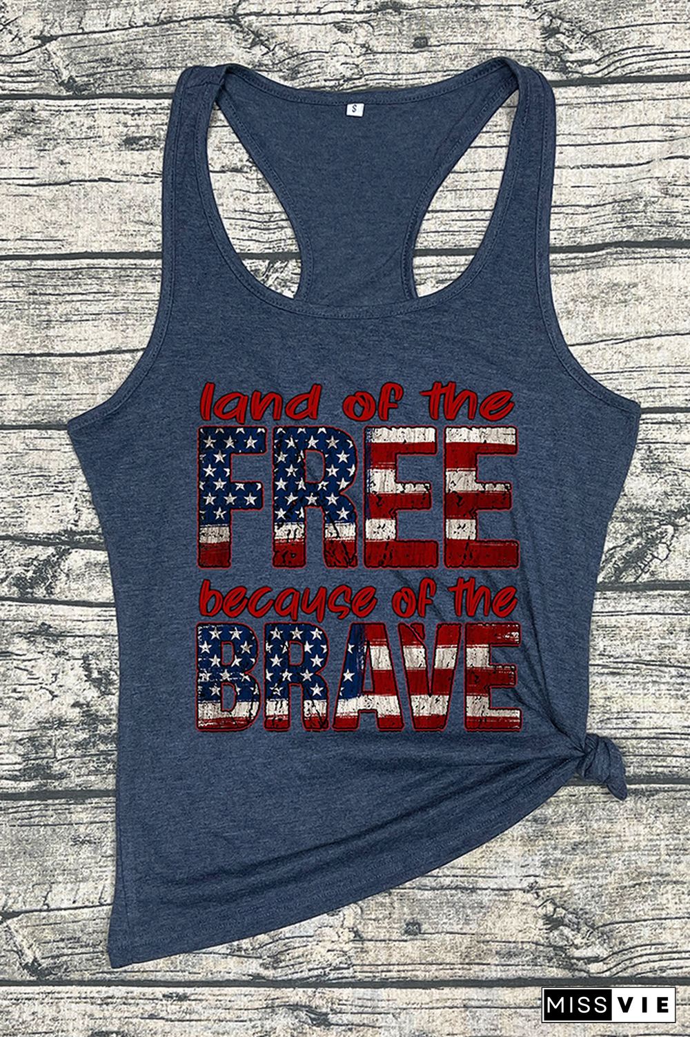 Land of the free because of the brave Printed Sleeveless Tank Top Wholesale