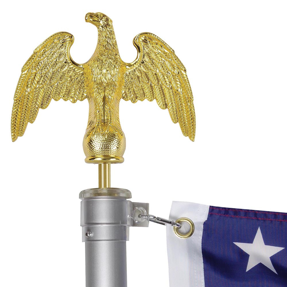 Yescom Aluminum Telescopic Flag pole Eagle Top Set 25' II