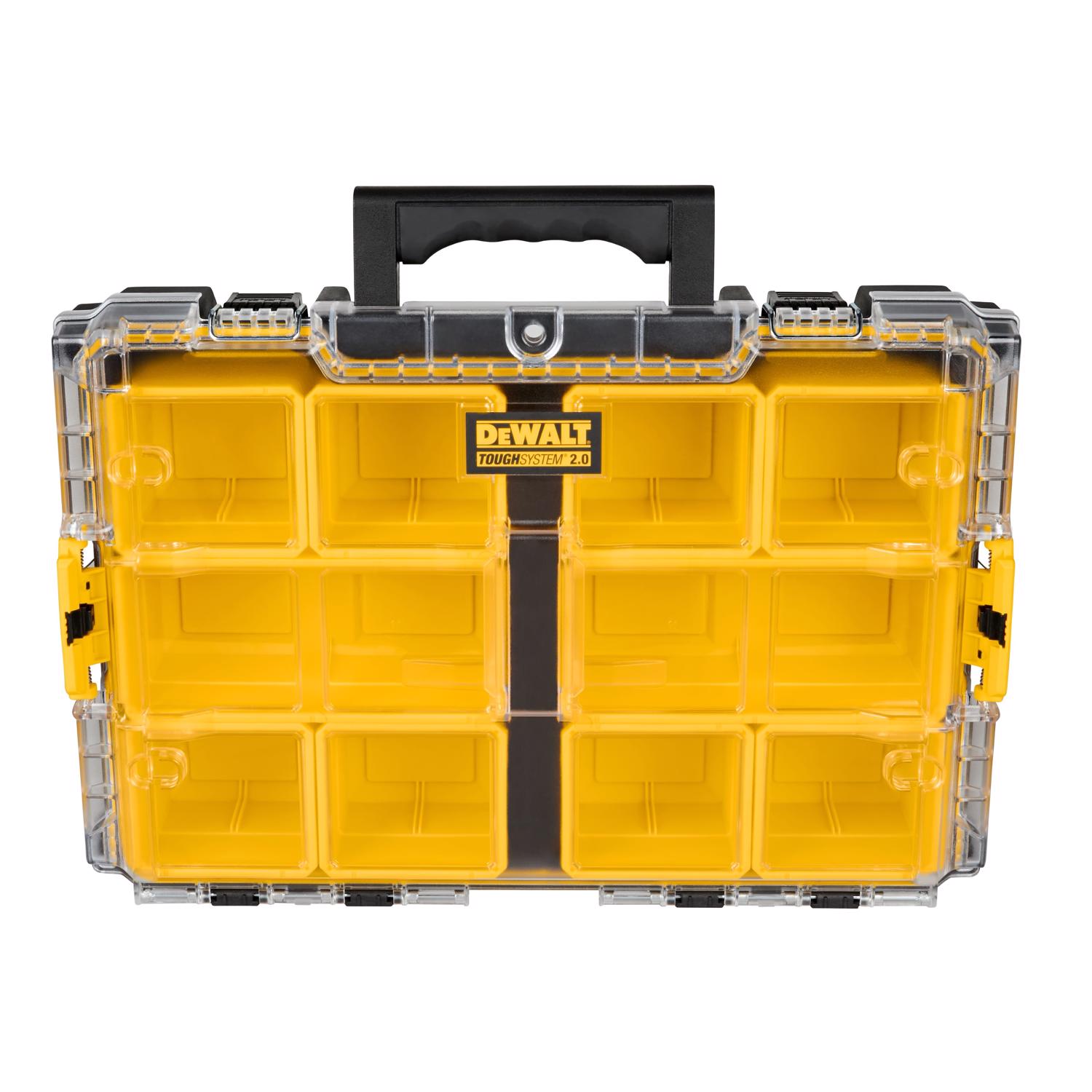 DW ToughSystem 2.0 Storage Organizer Impact-Resistant Poly 10 compartments Black/Yellow