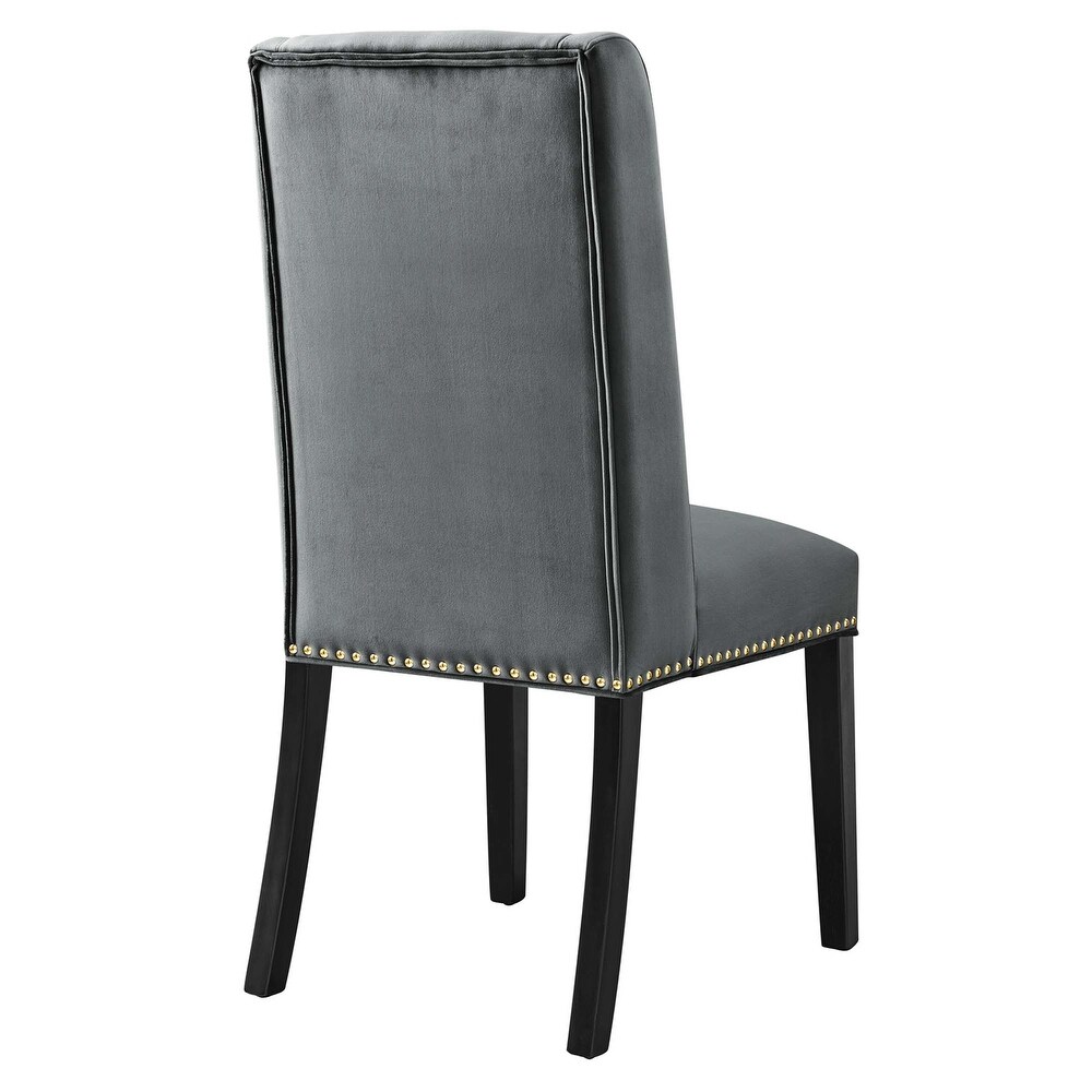 Baron Performance Velvet Dining Chairs   Set of 2