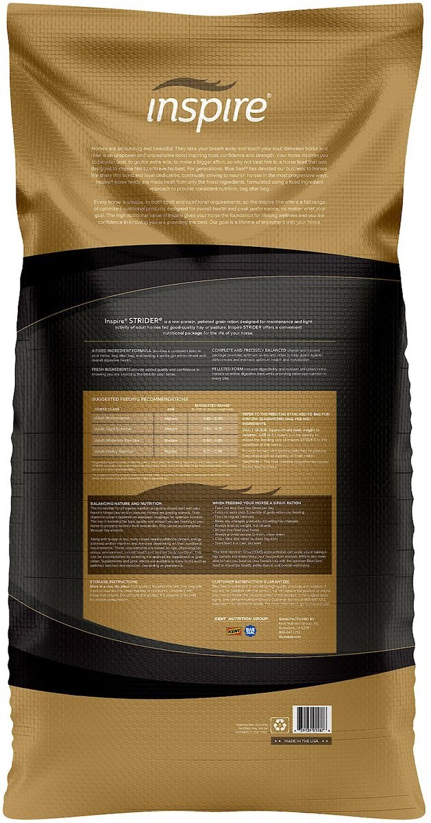 Blue Seal Inspire Strider Horse Food， 50-lb bag