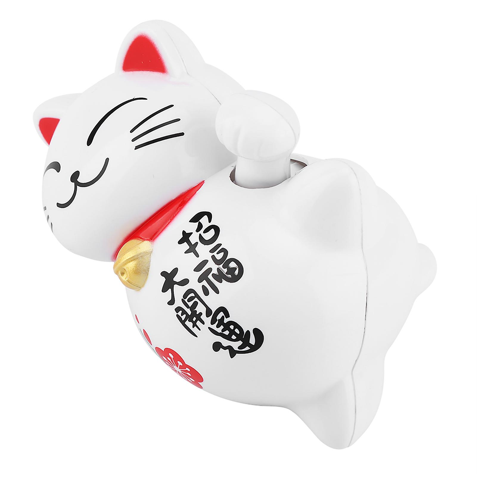 Solar Powered Adorable Lazy Lying Waving Beckoning Fortune Lucky Cat Car Accessories(#1)