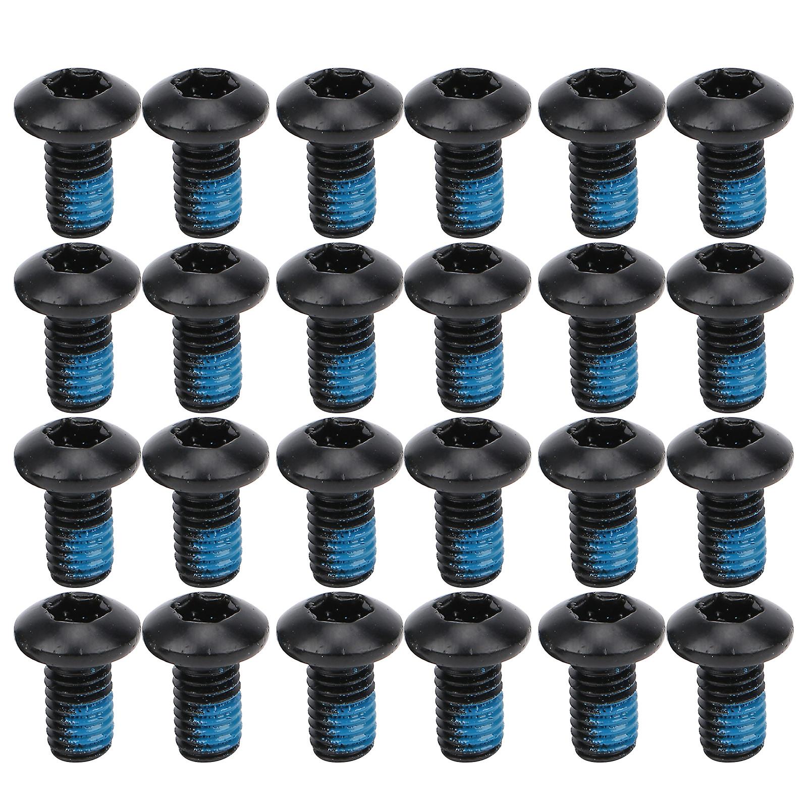 24pcs Ztto Bicycle Disc Brake Screws T25 Colorful Bolts M5x10mm/0.4in Steel Wear Resistanceblack