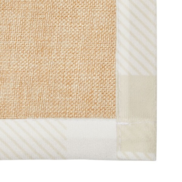 2 Pack Buffalo Plaid Table Runner， White and Beige Check， Reversible Burlap and Cotton (14 x 72 in)