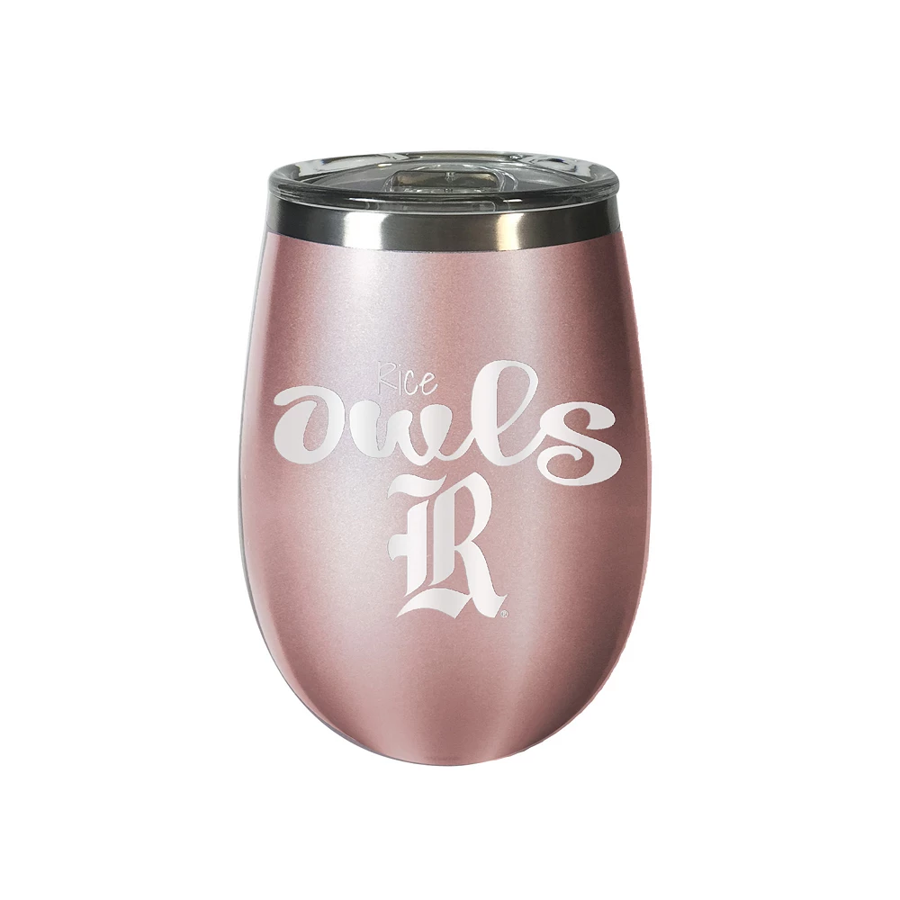 Rice Owls? Rose Gold Finish Wine Tumbler