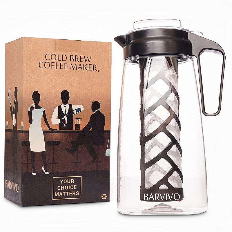 Cold Brew Coffee Maker - Iced Coffee Maker， Pitcher to Blend Roast and Brew the Perfect Morning Coffee - BPA-Free Plastic