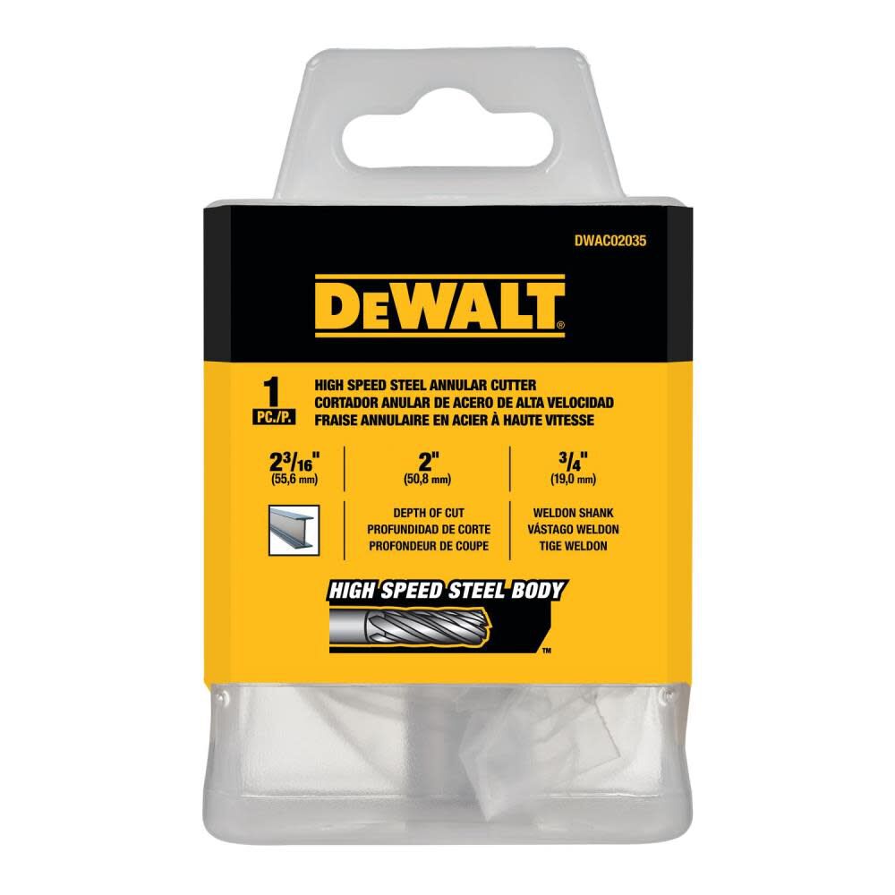 DEWALT Annular Cutter 2 3/16"X 2" HSS 3/4" Weldon DWAC02035 from DEWALT