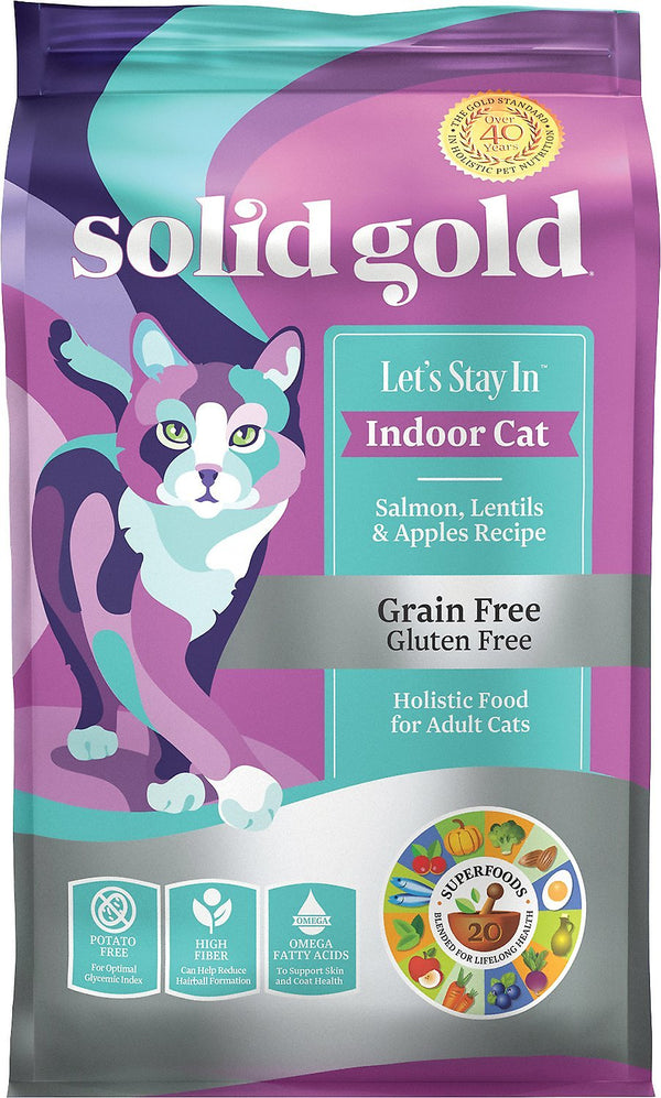 Solid Gold Lets Stay In Indoor Cat Salmon Lentils and Apples Recipe Dry